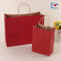 custom red craft paper packaging bags for belts with handle